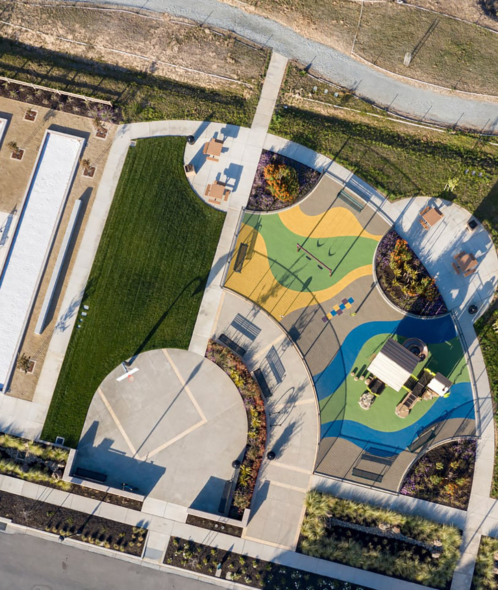 Aerial View of the Sports Park at Bluffs Court